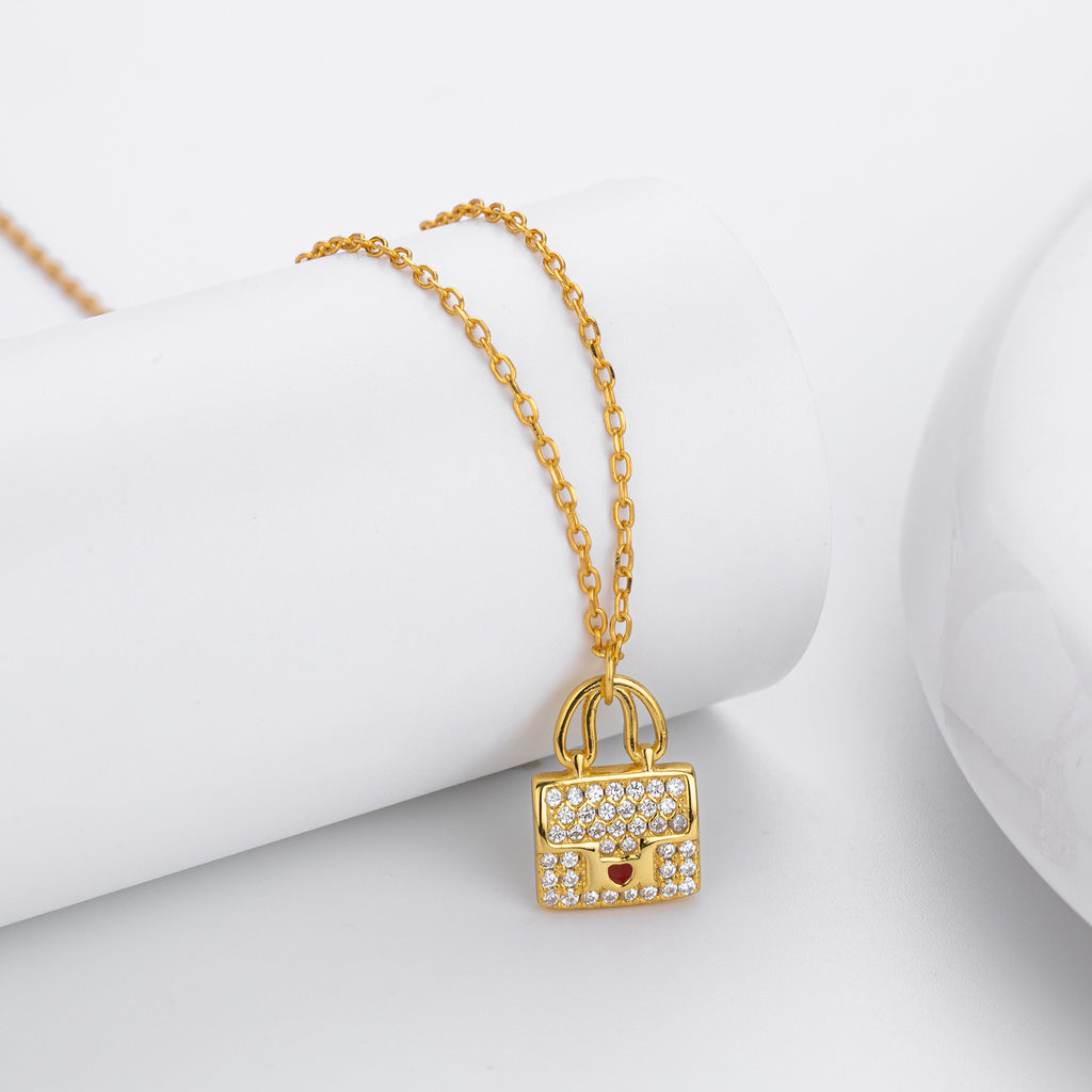 S925 Sterling Silver Fashionable Versatile Zirconia Necklace for Bags
