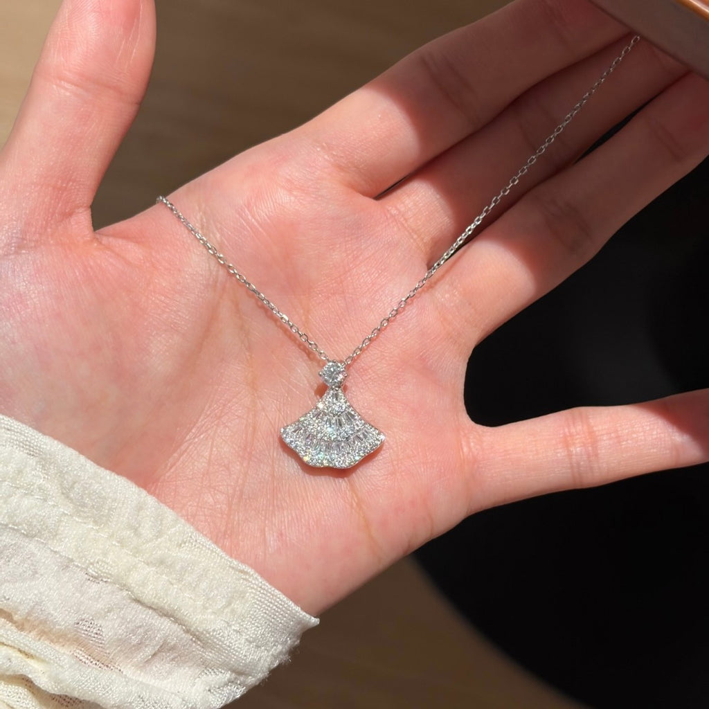 S925 Sterling Silver Moissanite "Princess's Skirt" Necklace