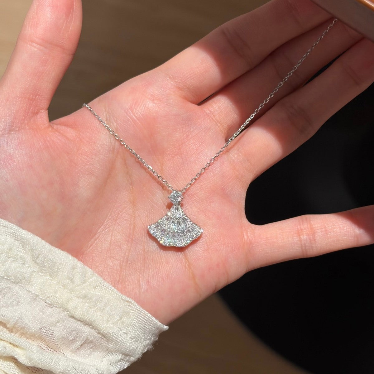 S925 Sterling Silver Moissanite "Princess's Skirt" Necklace