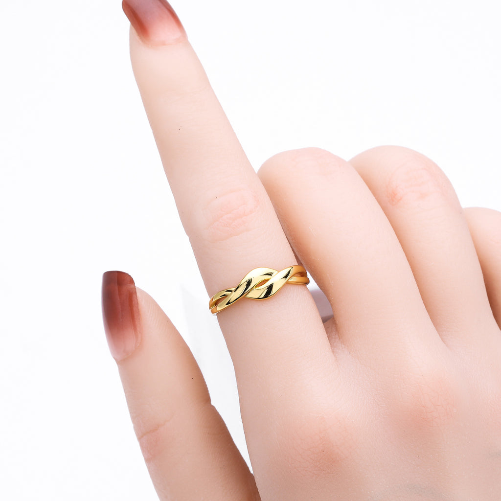 S925 Sterling Silver Ring, Stylish and Unique Plain Wave Pattern