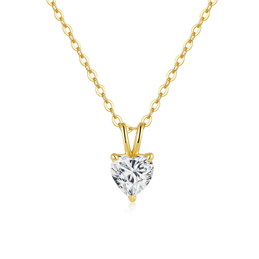 Heart Moissanite Pendant Necklace in 925 Sterling Silver