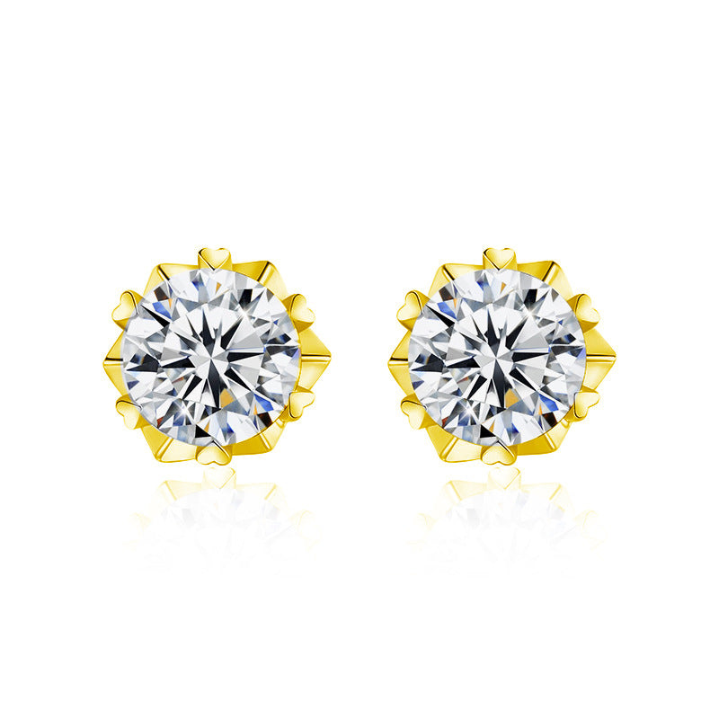 Star of David Snowflake Earrings — Moissanite & 925 Sterling Silver Christmas Studs
