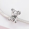 S925 Sterling Silver Dark Style Bear Beaded Pendant