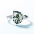S925 Sterling Silver Waterweed Irregular Agate Ring