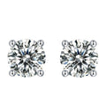 S925 Silver Moissanite Heart-Shaped Four-Prong Stud Earrings