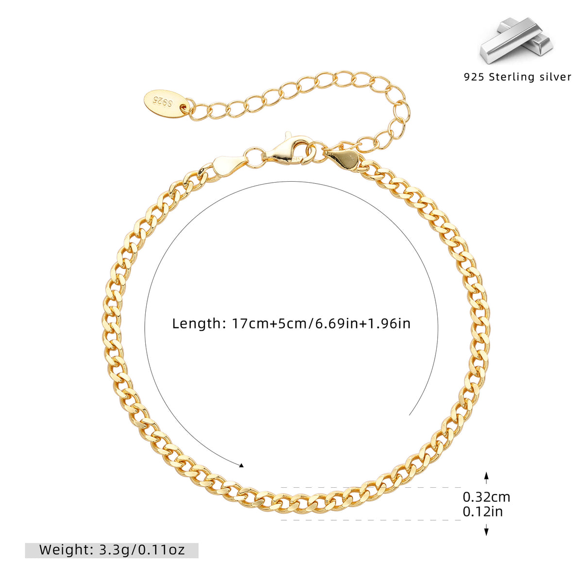 Cross-border new arrival S925 sterling silver bracelet