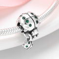 S925 Sterling Silver Seven Spot Ladybird Zircon Bead Pendant