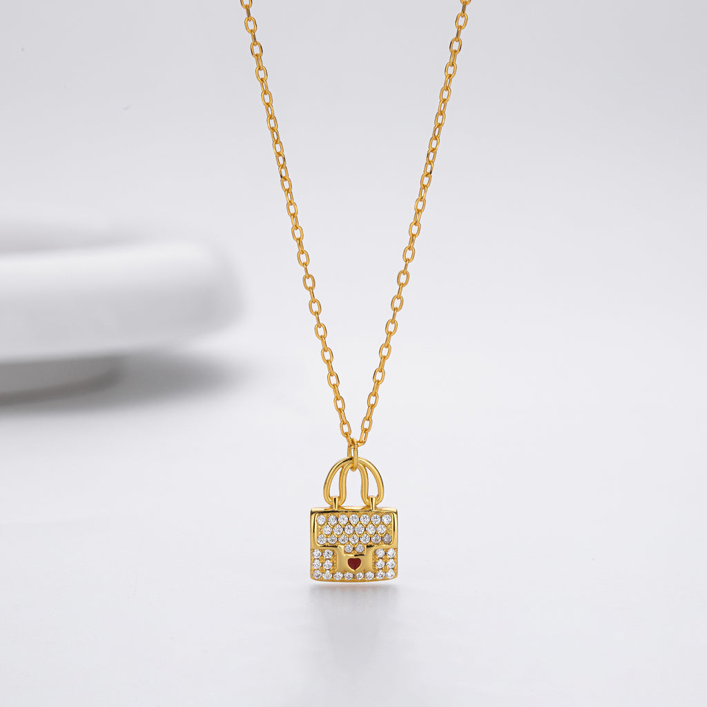S925 Sterling Silver Fashionable Versatile Zirconia Necklace for Bags