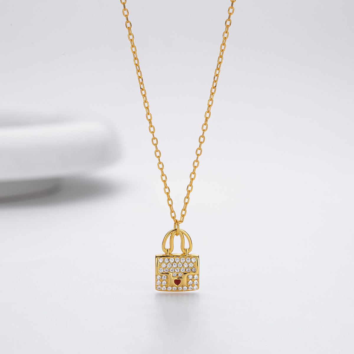 S925 Sterling Silver Fashionable Versatile Zirconia Necklace for Bags