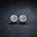 S925 Sterling Silver Moissanite Classic Round Stud Earrings
