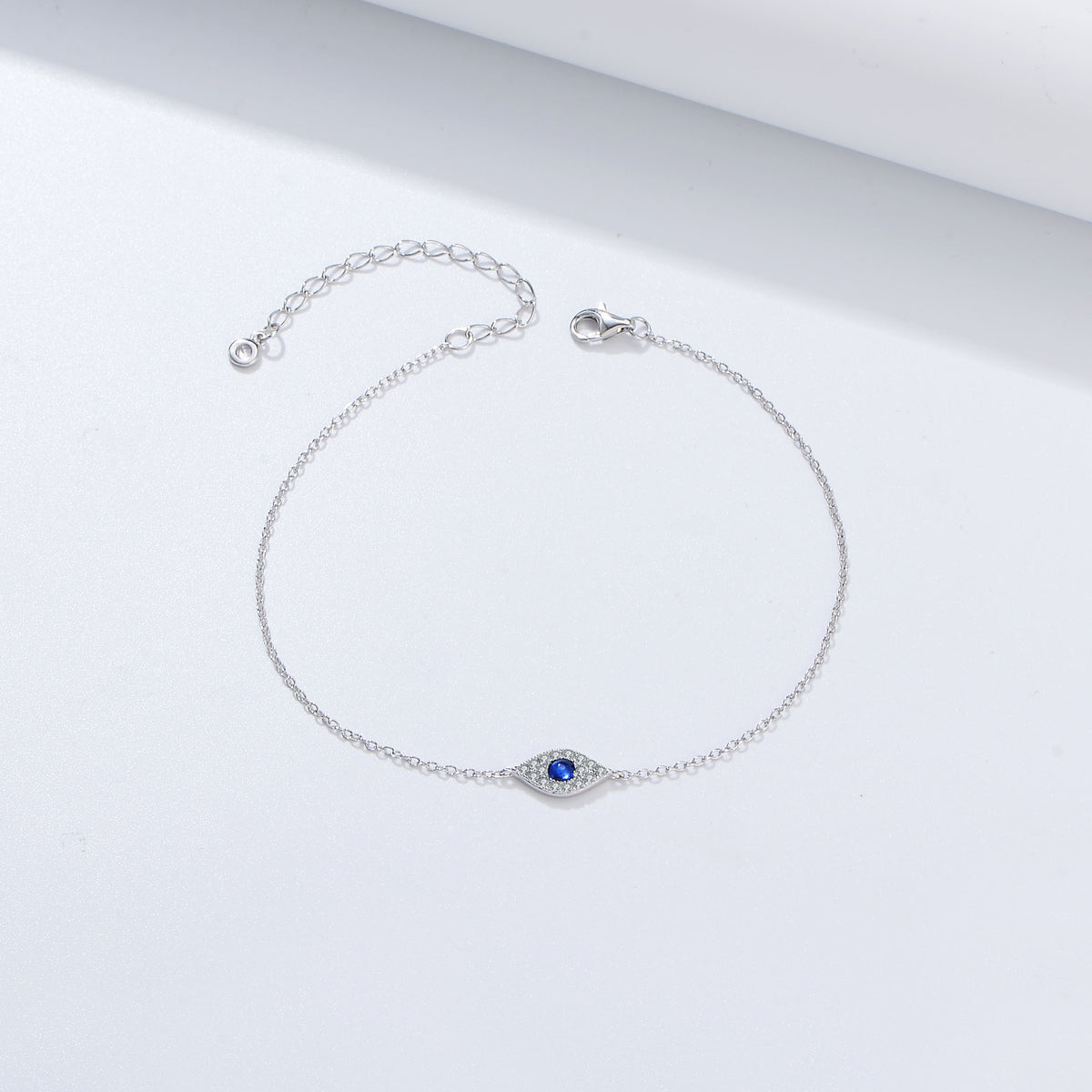 S925 Sterling Silver Devil's Eye Micro Inlaid Zircon Bracelet and Anklet Set