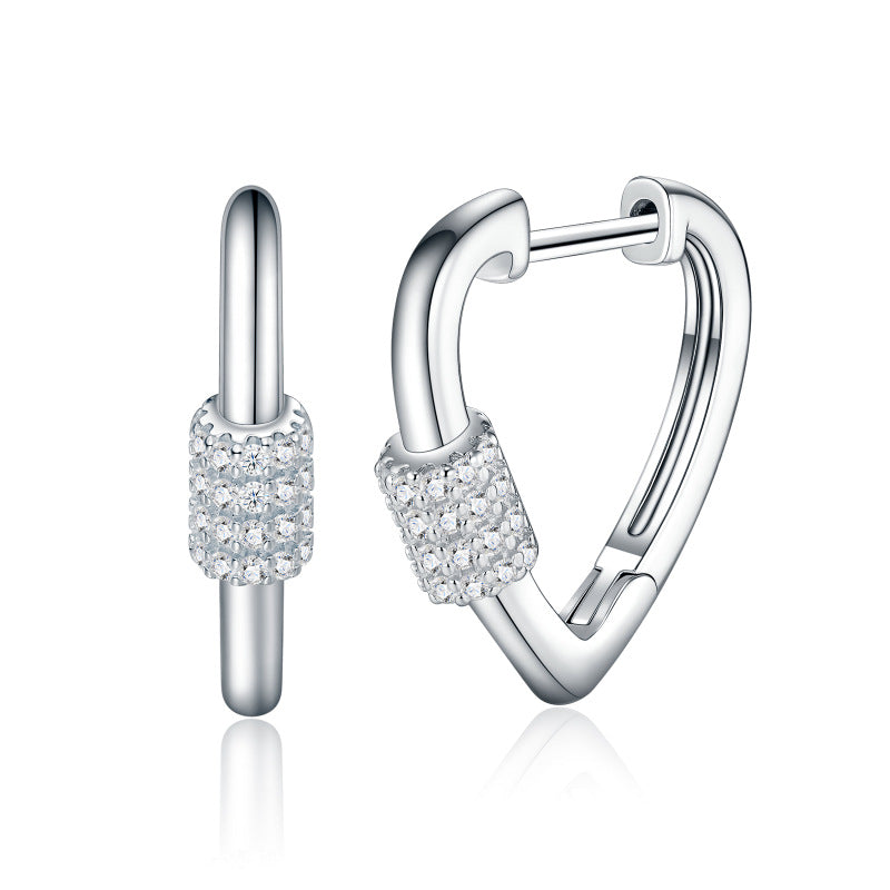 S925 Silver Triangle Moissanite Hoop Earrings