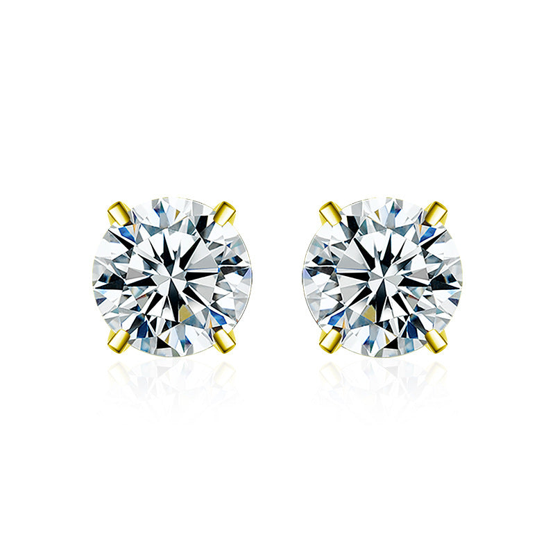 Classic Four-Prong Moissanite Stud Earrings