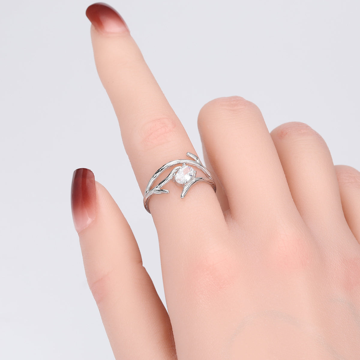 S925 Sterling Silver Ring, Korean Fashion Trendsetter, Exquisite Stone Setting, Adjustable Opening