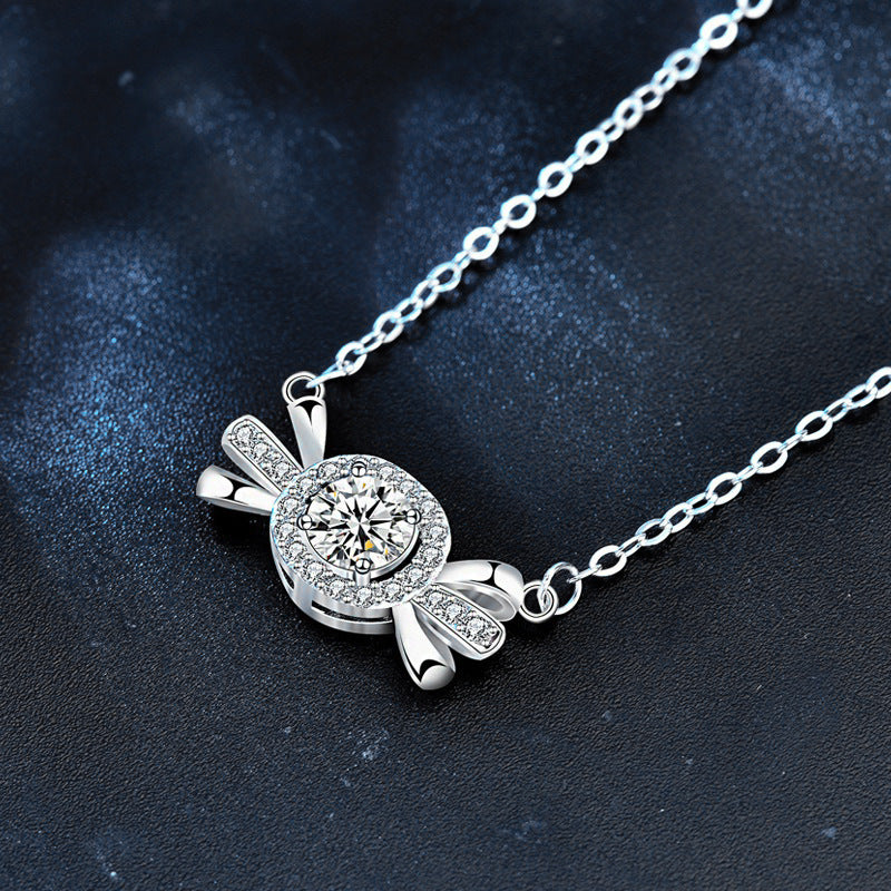 S925 Sterling Silver Moissanite Candy Pendant Necklace
