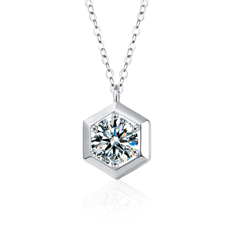 S925 Sterling Silver Moissanite Pendant Necklace