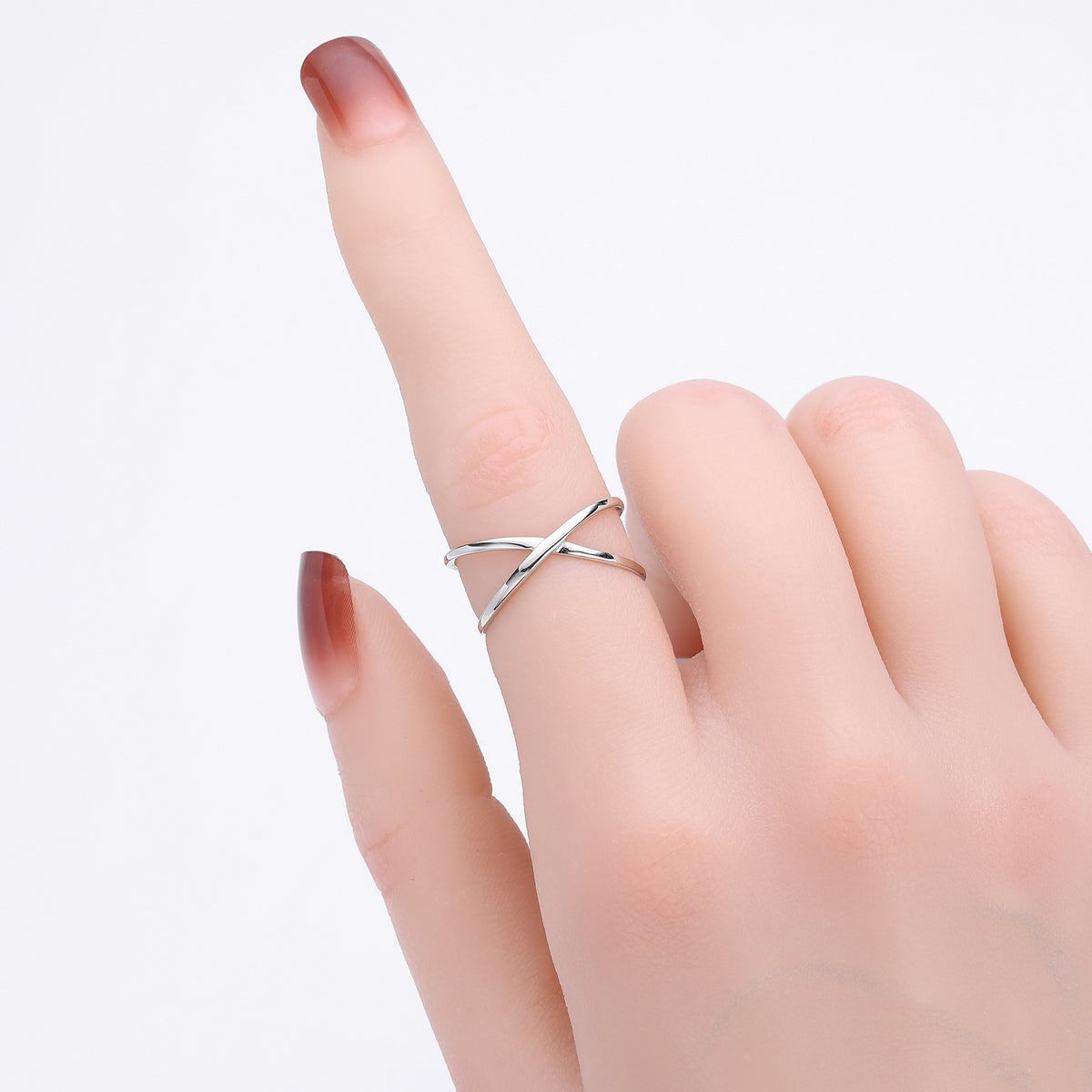 European and American personality s925 silver double ring ring
