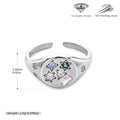 Versatile S925 sterling silver ring, stylish colored zircon set band
