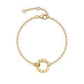 Gold-tone 925 silver moissanite bracelet