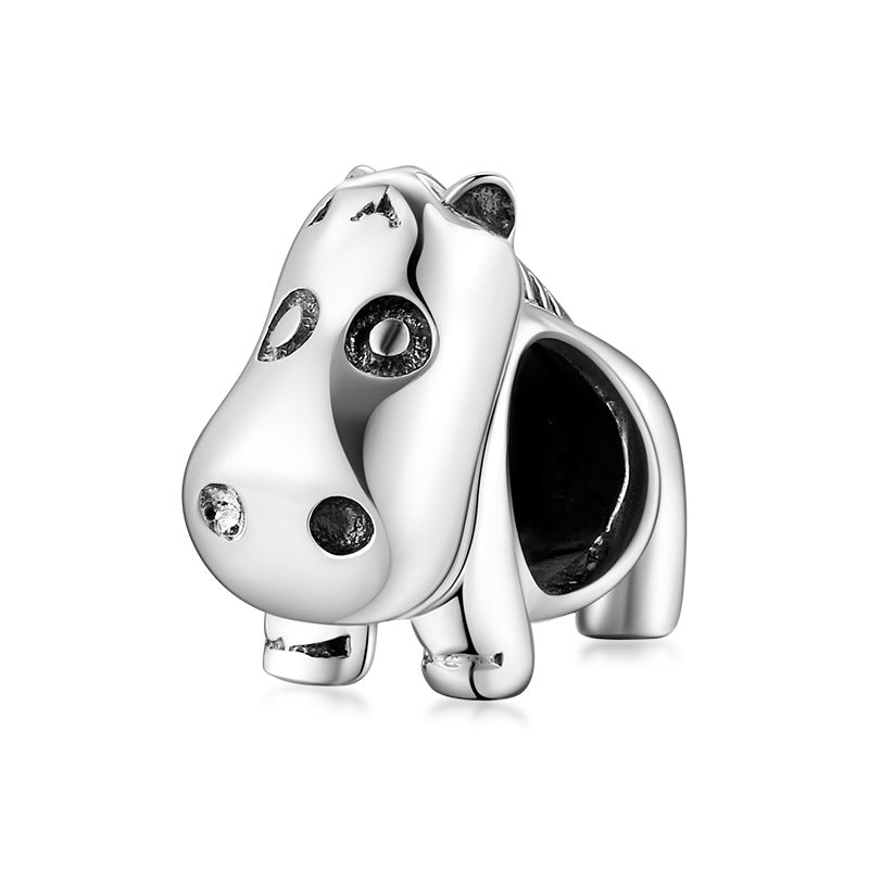 S925 Sterling Silver Hippo Bead Pendant