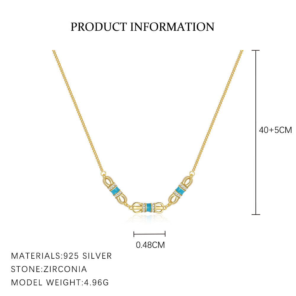 S925 Sterling Silver Turquoise Necklace