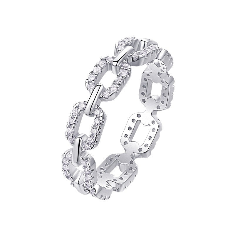 S925 Silver Full-Band Moissanite Ring