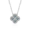 S925 Sterling Silver Moissanite Pendant Clover Necklace