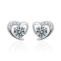 Moissanite S925 sterling silver heart-shaped earrings