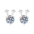 S925 Sterling Silver Moissanite Antler Stud Earrings