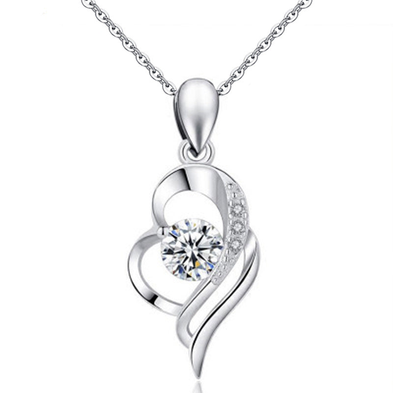 S925 Sterling Silver Moissanite Angel Wings Necklace