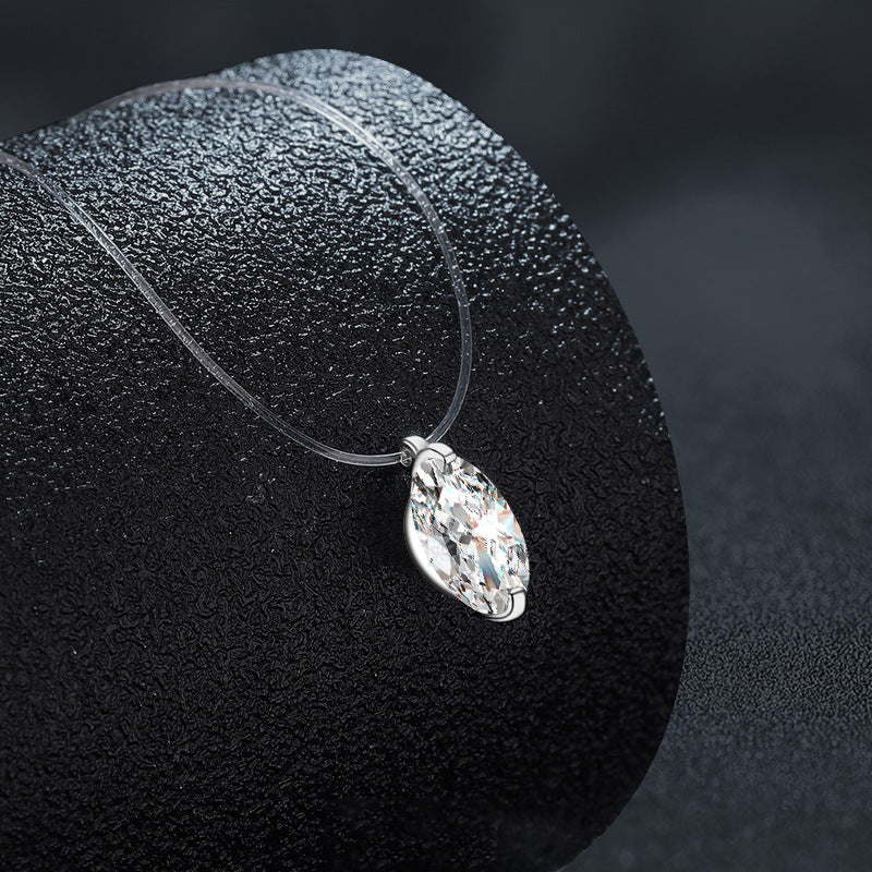 S925 Sterling Silver Moissanite Egg-Shaped Pendant Necklace
