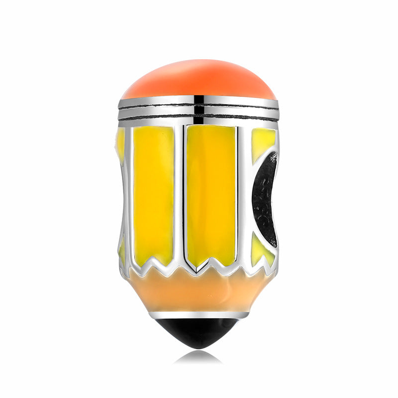 S925 Sterling Silver Pencil Bead Pendant