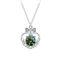 S925 Sterling Silver Moissanite Love Heart Bow Tie Necklace