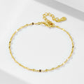 S925 Sterling Silver Plated 14K Gold Simple Bracelet