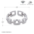 S925 Sterling Silver Ring with Zirconia Chain