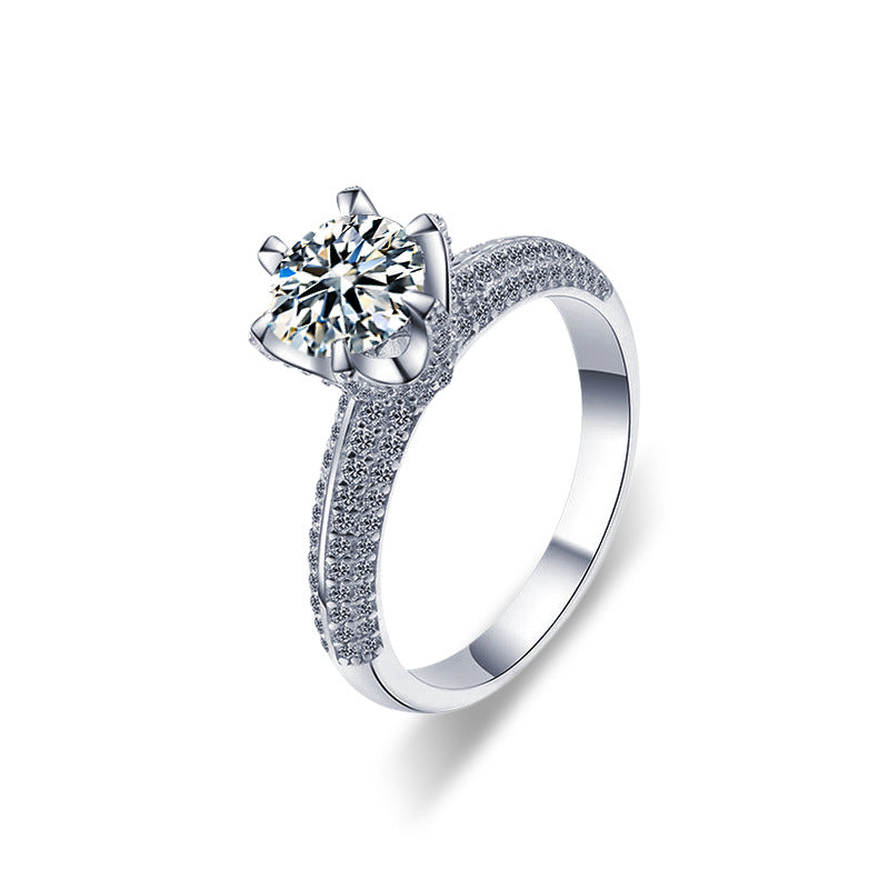 S925 Sterling Silver "Heartbeat" Moissanite Couple Ring
