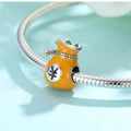 S925 Sterling Silver Purse Orange Ingot Beaded Pendant