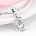 S925 Sterling Silver Unicorn Moon Zircon Pendant