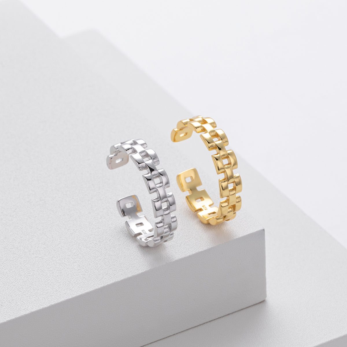 European and American retro S925 sterling silver chain ring, versatile, trendy, fashionable hip-hop style watch strap ring