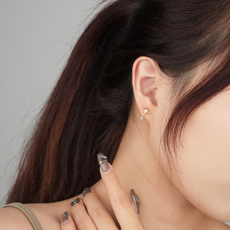 925 Sterling Silver Multicolored Zircon Drop Earrings