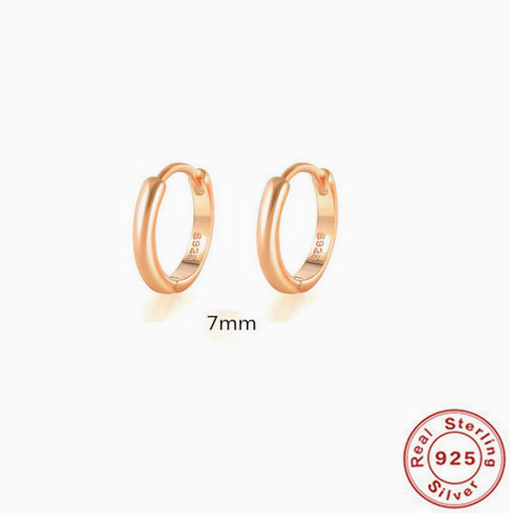 S925 Sterling Silver Geometric Hoop Earrings