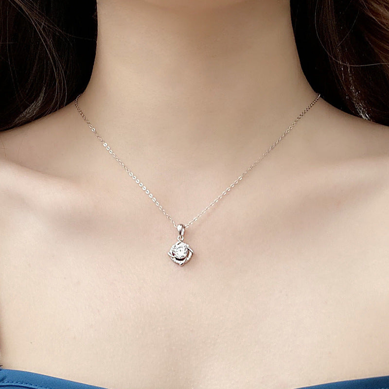 S925 Sterling Silver Moissanite Windmill Necklace