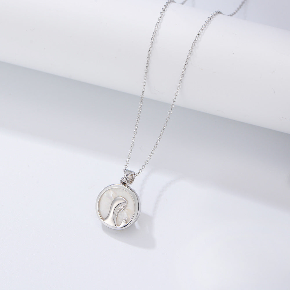 S925 Sterling Silver Natural White Shell Necklace