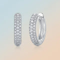 S925 Silver Star-Accented Moissanite Hoop Earrings