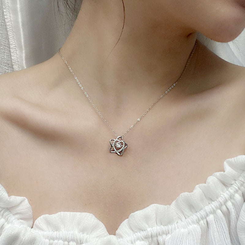 S925 Sterling Silver Moissanite Five-Pointed Star Pendant Necklace