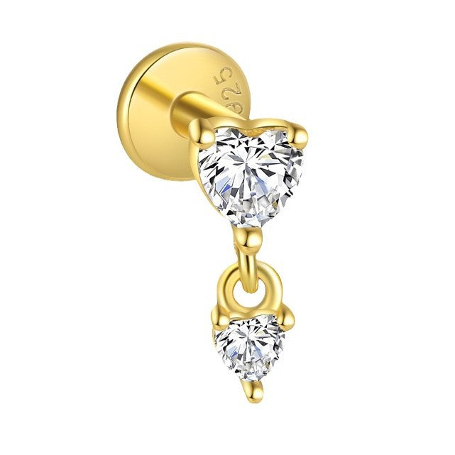 S925 Sterling Silver Irregular Zircon Stud Earrings