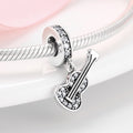 S925 Sterling Silver Guitar Diamond-Embedded Zircon Pendant
