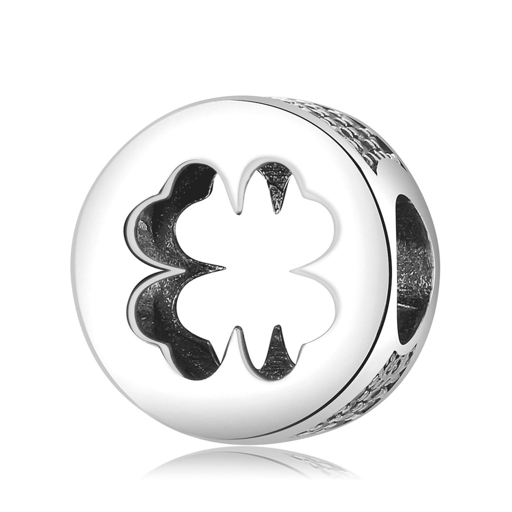 S925 Sterling Silver Four Leaf Clover Hollow Pendant