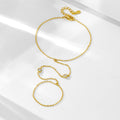S925 Sterling Silver Round Zircon Finger Chain Bracelet