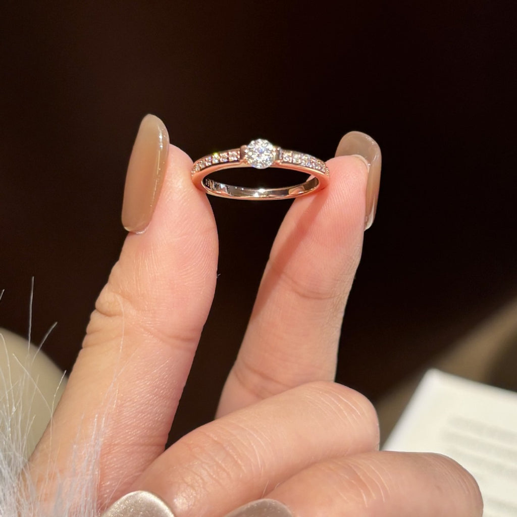 S925 Silver Micro-Pave Moissanite Ring